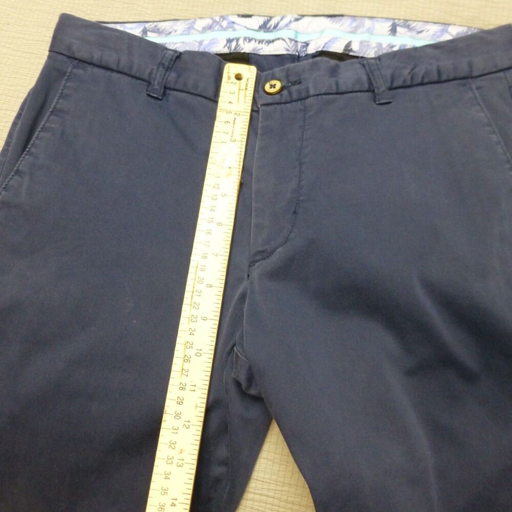 Tommy Bahama Pants Mens 32x32 Chino Straight Blue Cotton Lyocell Golf Preppy - Picture 6 of 12